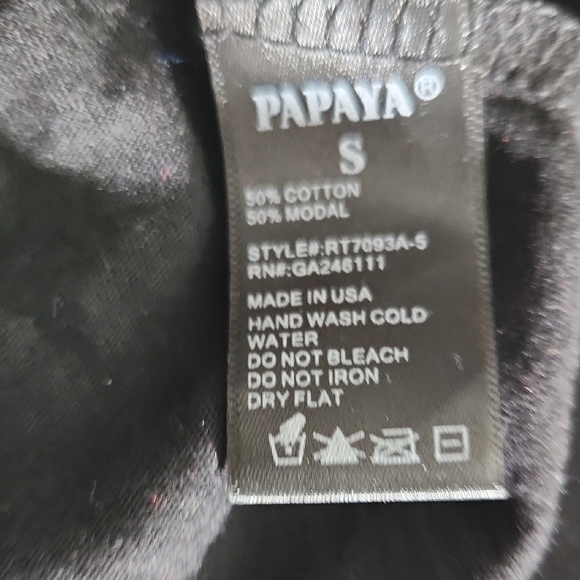 Papaya Top Black Yellow Long Sleeve Crop Top Small Y2K - Picture 8 of 8